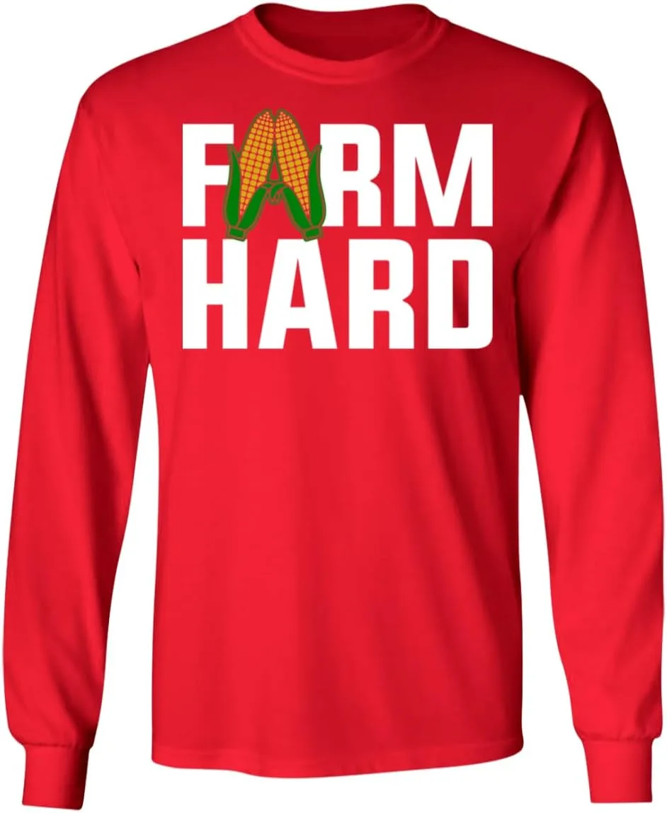 Футболка с длинным рукавом Farm Hard Funny Farming Generic, красный