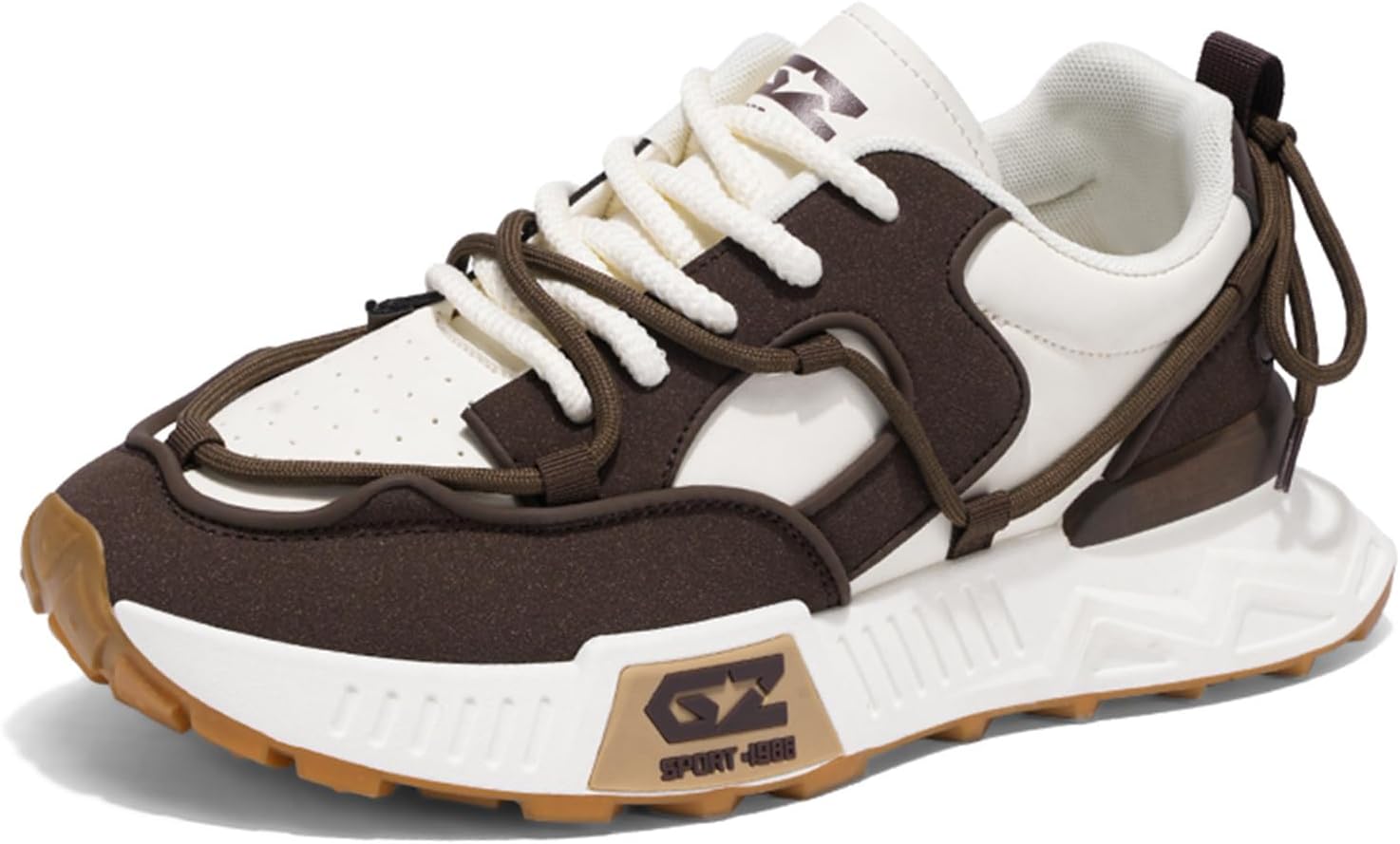 

Мужские модные кожаные кроссовки на платформе с шнуровкой, повседневные двухцветные легкие спортивные ходовые обувь Netehadi, хаки