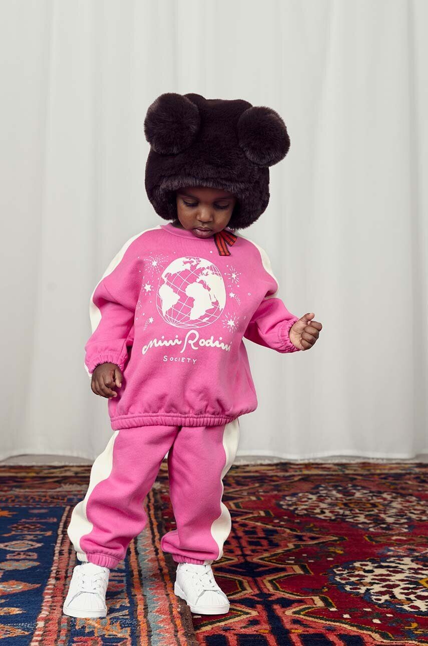 

Хлопковая толстовка Mini Rodini для мальчиков и девочек, розовый
