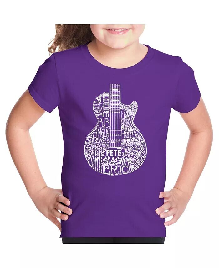 

Футболка Big Girl's Word Art - Rock Guitar Head LA Pop Art, фиолетовый