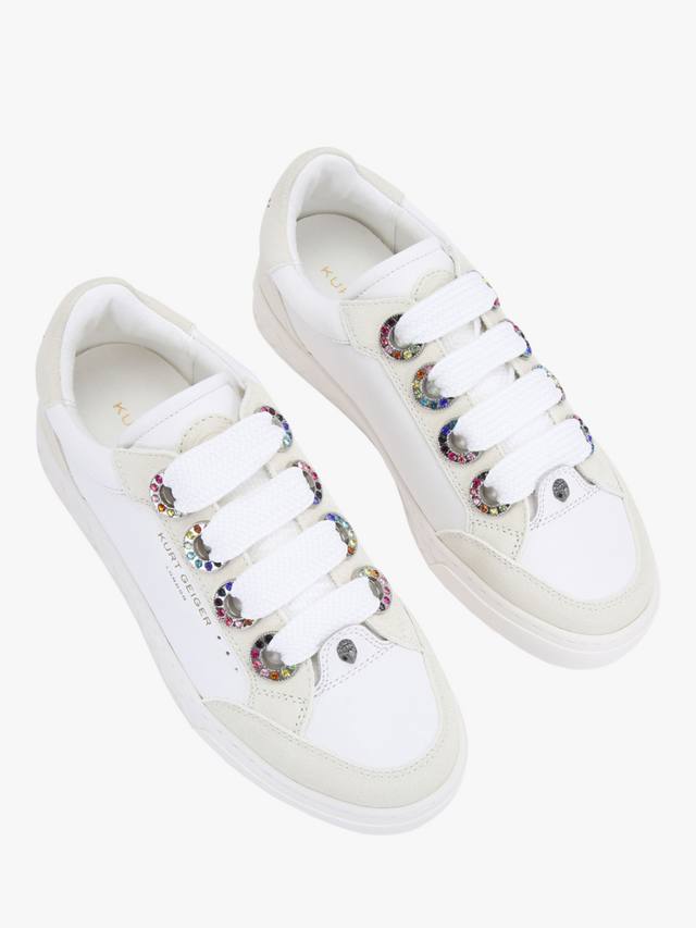 Тонкие кроссовки из кенсингтонской кожи с проушиной Kurt Geiger London, белый/разноцветный — фото 3
