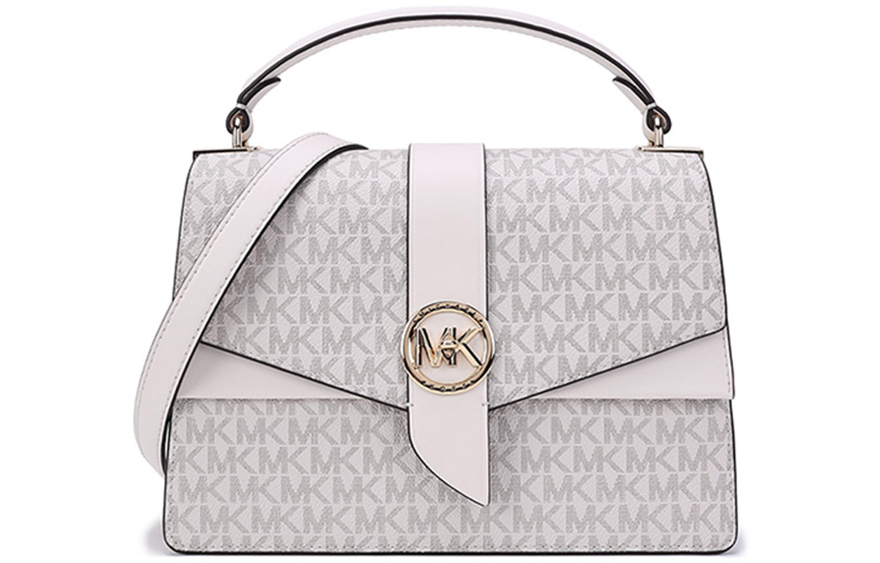 

MICHAEL KORS Женская кожаная сумка на одно плечо, цвет ванильно-белый, среднего размера