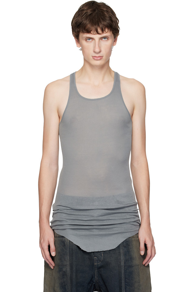 

Майка Gray Concordians в базовом ребре Rick Owens, Washed Indigo