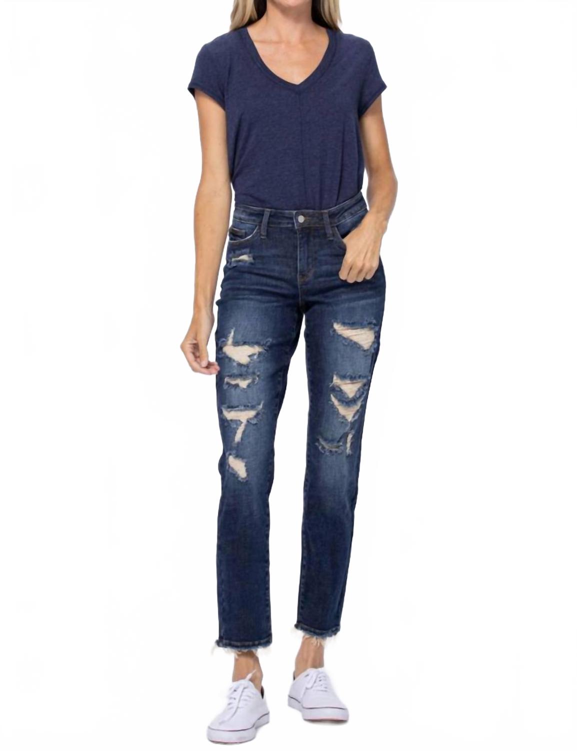 

Средние рваные бойфренды джинсы в светлой стирке Judy Blue, Medium Wash