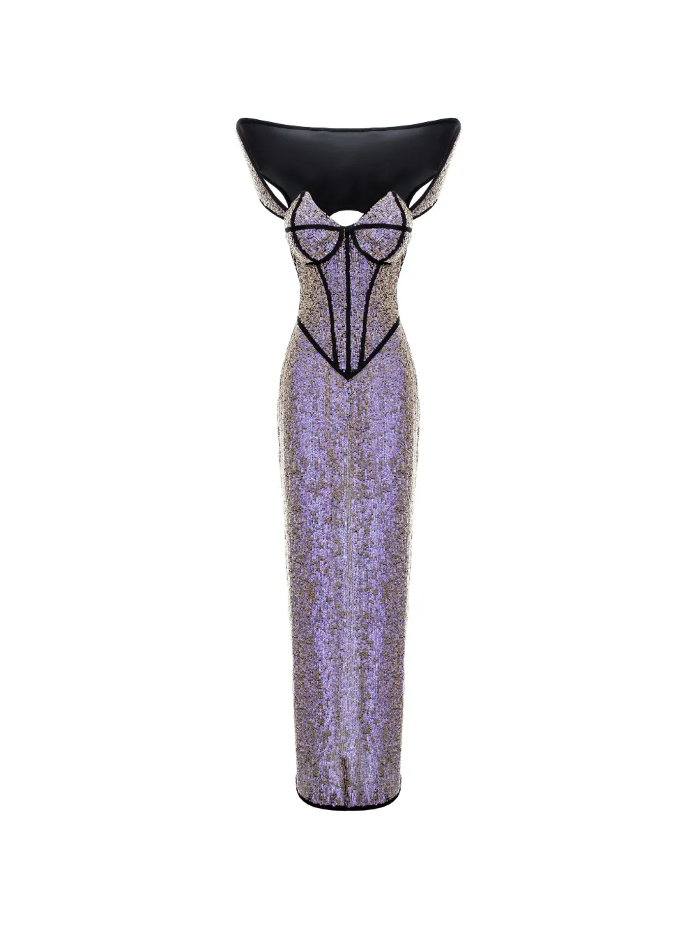 

Платье макси с пайетками Mitiliane Couture, фиолетовый