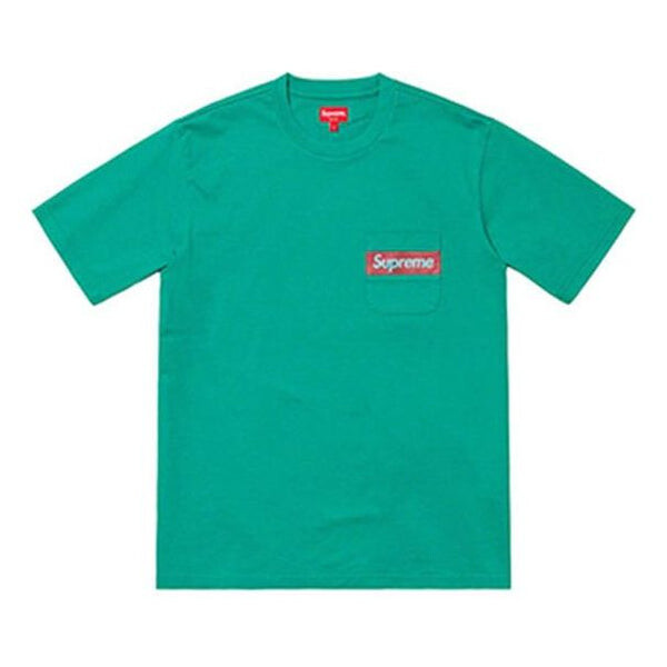

Футболка ss19 mesh stripe pocket green tee Supreme, зеленый
