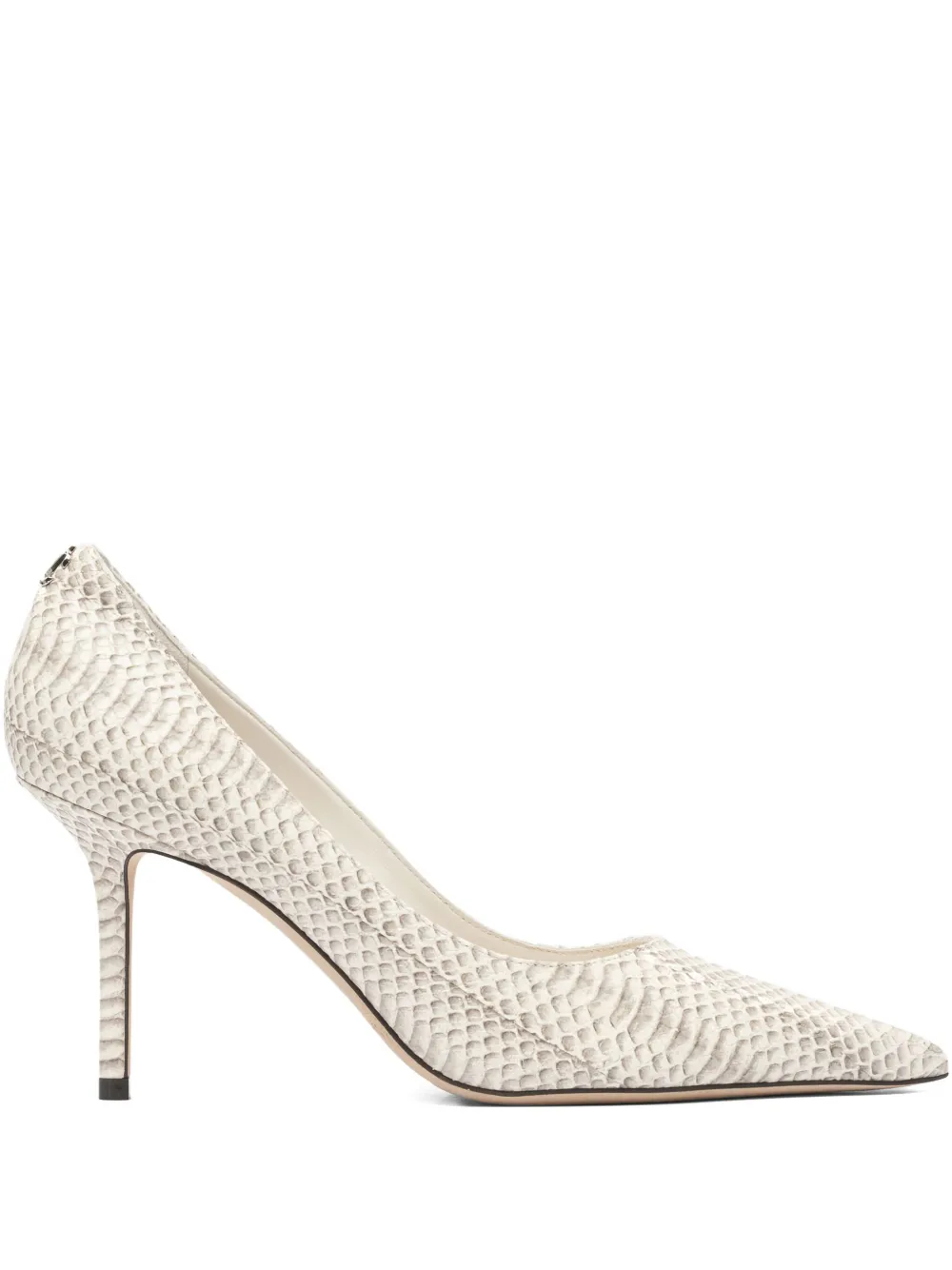 Туфли Love с острым носком и эффектом змеиной кожи, 85 мм JIMMY CHOO, серый