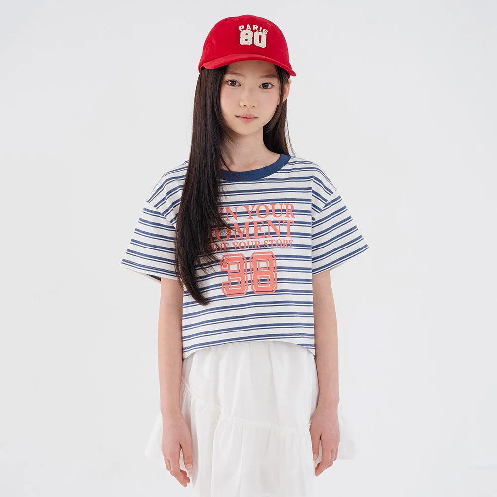 Детская укороченная футболка в полоску Hot Summer Popping от Brettailor