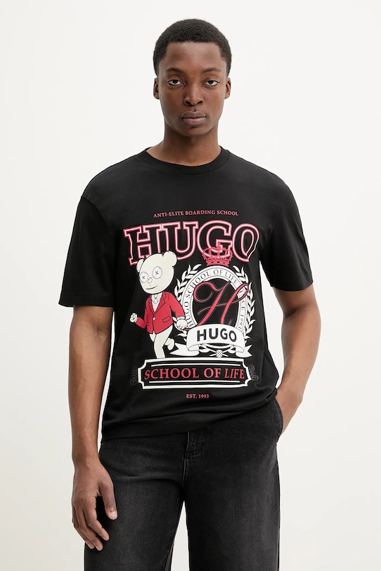

Хлопковая футболка Hugo, черный