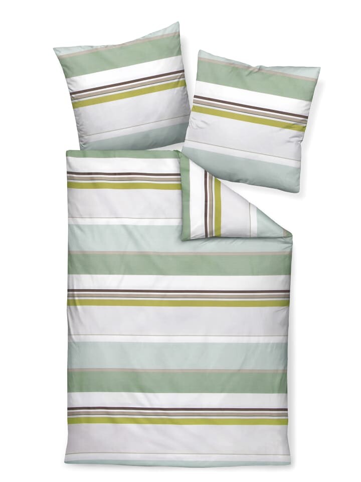 

Постельное белье Traumschloss Premium Flanell gestreift, зеленый