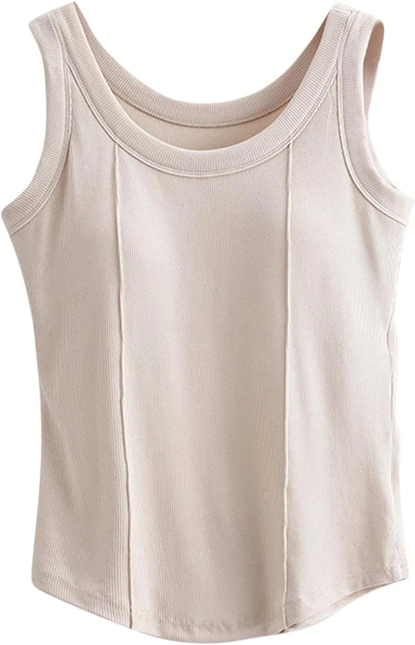 Женский топ с встроенным бюстгальтером, Trendy Summer 2025, Beige