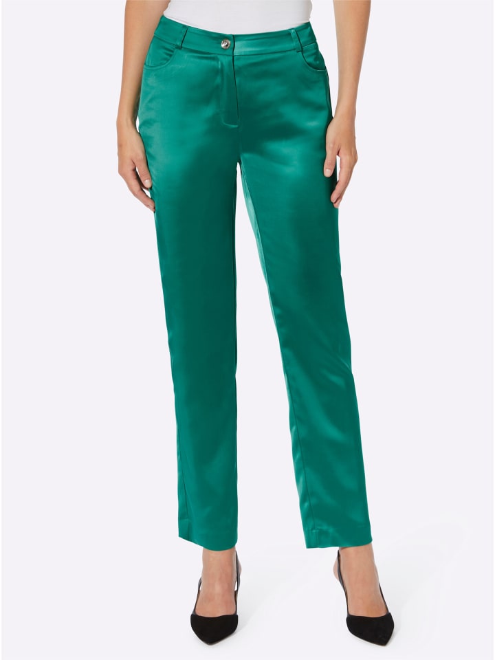 

брюки изумрудного цвета Heine