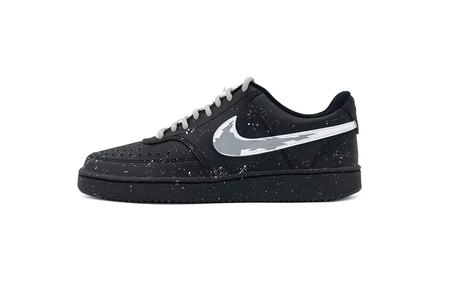 

Nike Court Vision Leather Abrasion Resistant Low top Skateboard Shoes Unisex Black White Gray