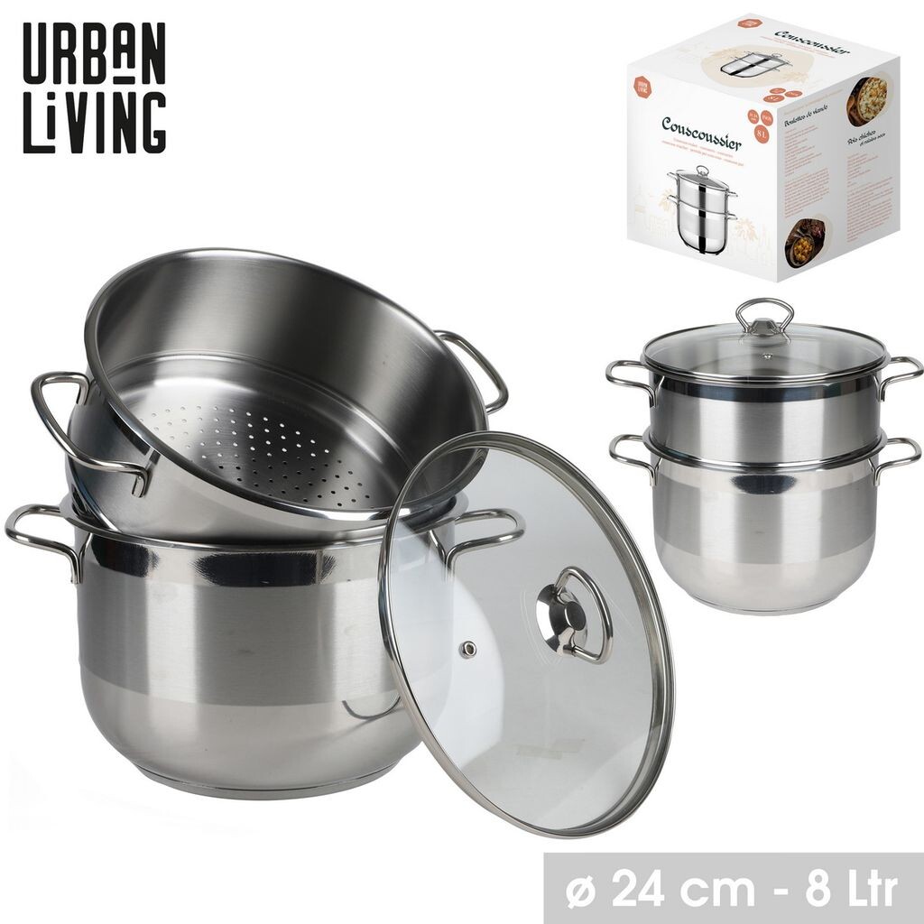 

Urban Living 8-литровая кастрюля для кускуса Ø 24 см кастрюля из нержавеющей стали 31321