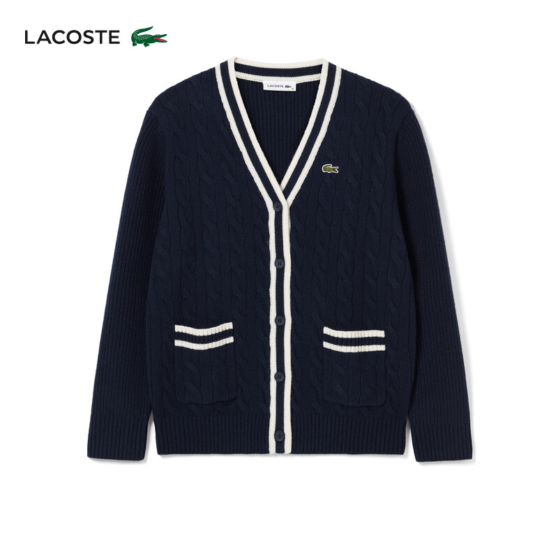 

Свитер женский Lacoste с V-образным вырезом, темно-синий