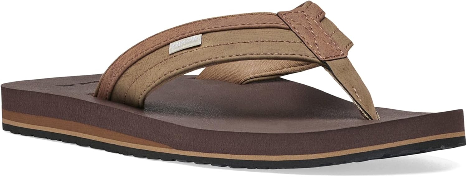 Sanuk Mens Ziggy ST | Flip Flops for Men | Mens Сандалии | Beach Сандалии | Water Friendly & Lightweight | Comfort Footbed