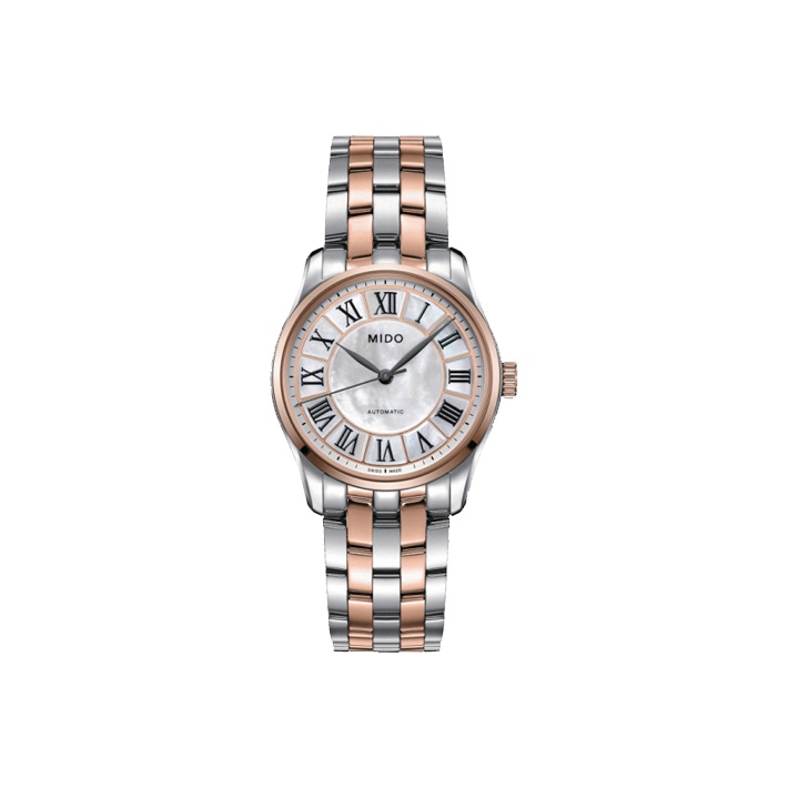 

MIDO Часы Brunner Series Automatic Mechanical Movement Women's Watch 33mm White Dial PVD Coated Watch Case, Silver