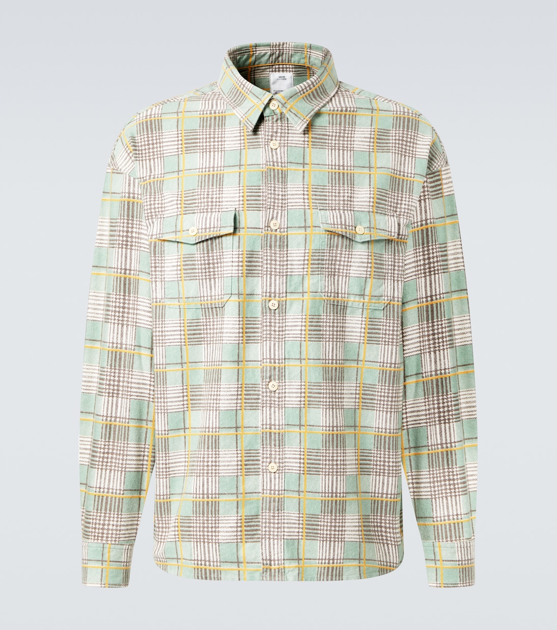

Пионерская клетчатая хлопковая фланелевая рубашка Visvim, Lt.Green