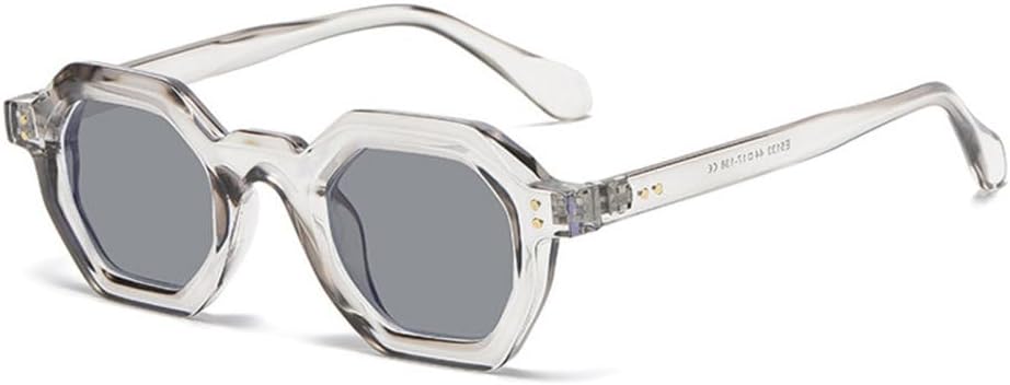 

Модные солнцезащитные очки Polygon Small для женщин, ретро-очки с заклепками, мужские солнцезащитные очки UV400, трендовые солнцезащитные очки для активного отдыха TYUVIVO, Grey Grey