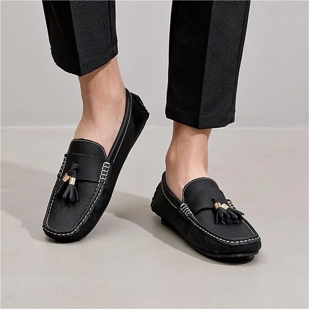 Лоферы мужские, кожаные, Tassel Loafers, Black UOPYNE — фото 2