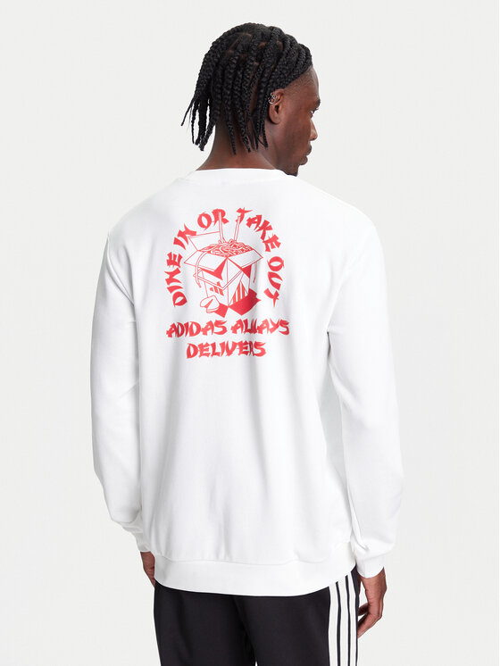 Толстовка обычного кроя Food Noodle Graphic JW4347 Adidas, белый — фото 3
