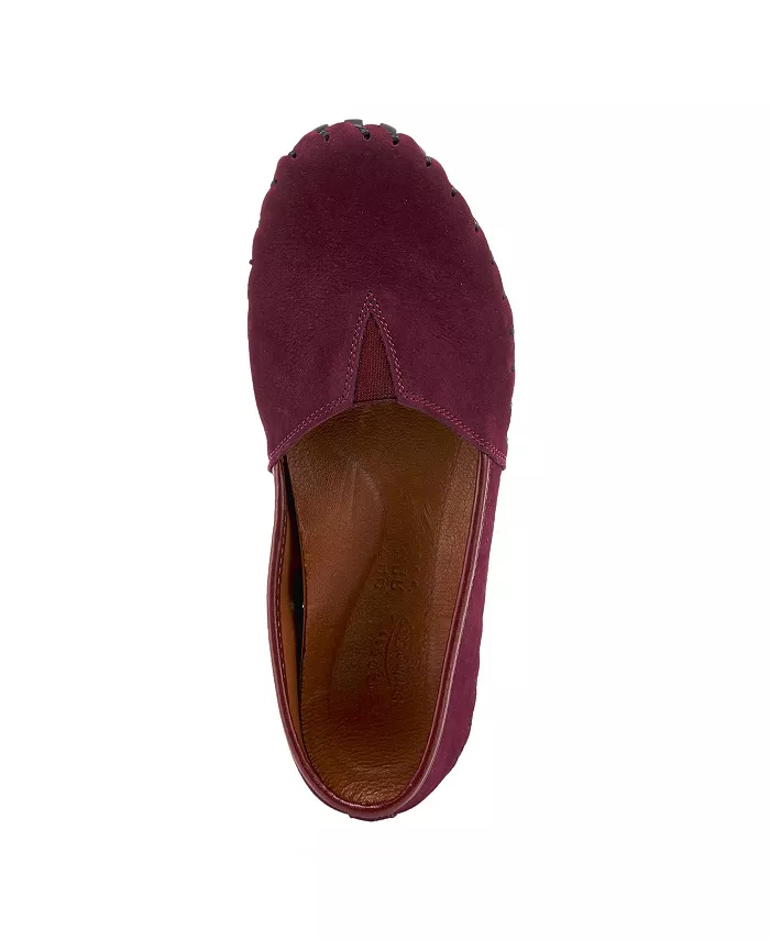Kathaleta Suede Slip-On Comfort Туфли на плоской подошвеs с V-образной эластичной выемкой, поддержкой свода стопы и съемной стелькой Spring Step, красный — фото 3