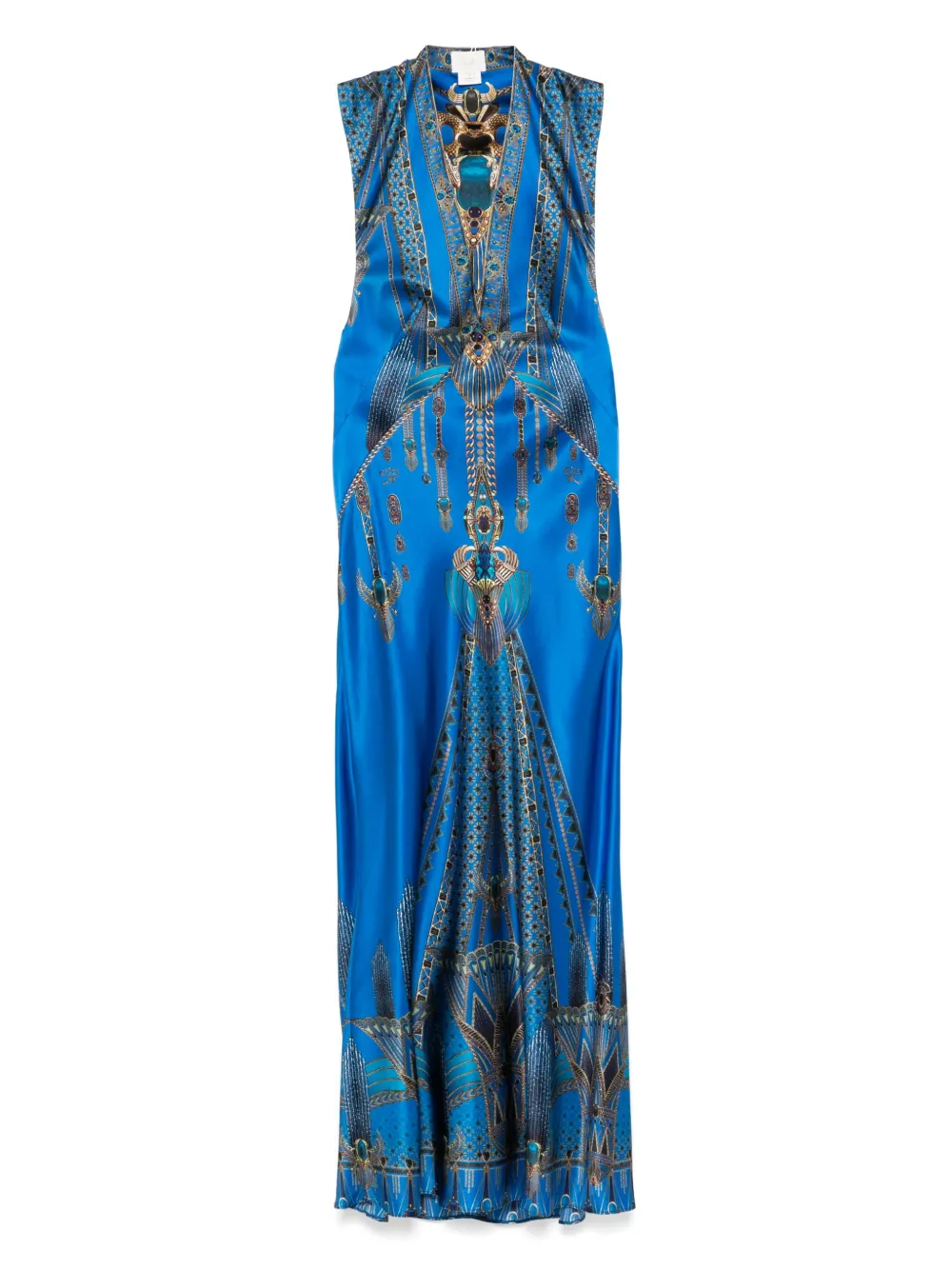 

Платье макси Archival Revival Extended Shoulder Camilla, синий
