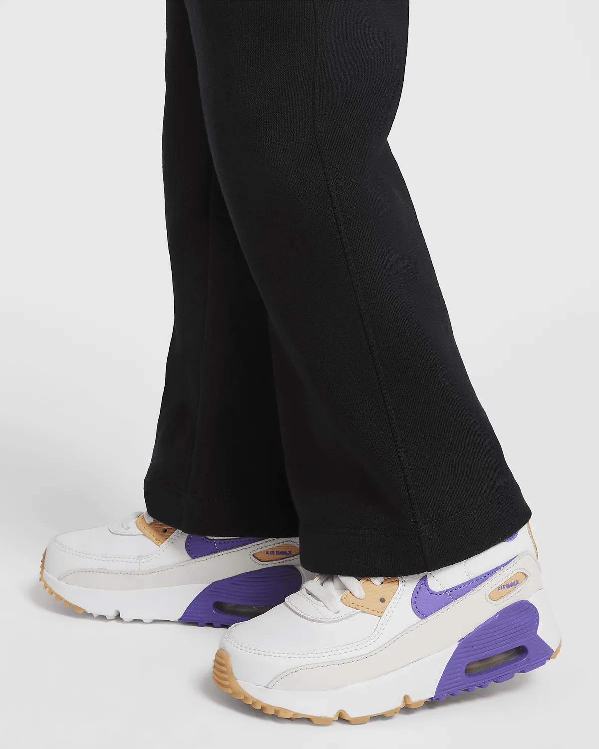 Детские флисовые широкие штаны Nike Sportswear Club, Black — фото 4
