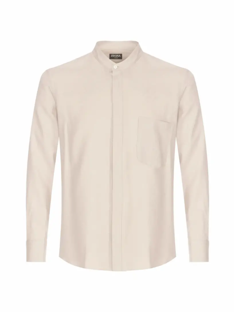 

Хлопковая рубашка Zegna, бежевый