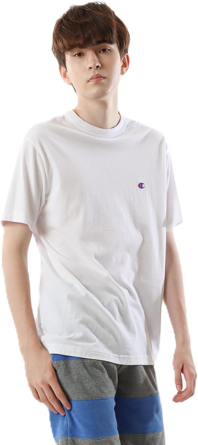 

Мужская футболка Champion C3-P300Z/C3-X352L, короткий рукав, 100% хлопок, Classic Cotton USA, вышивка логотипа в одну точку, футболка с коротким рукавом, базовая модель, белый
