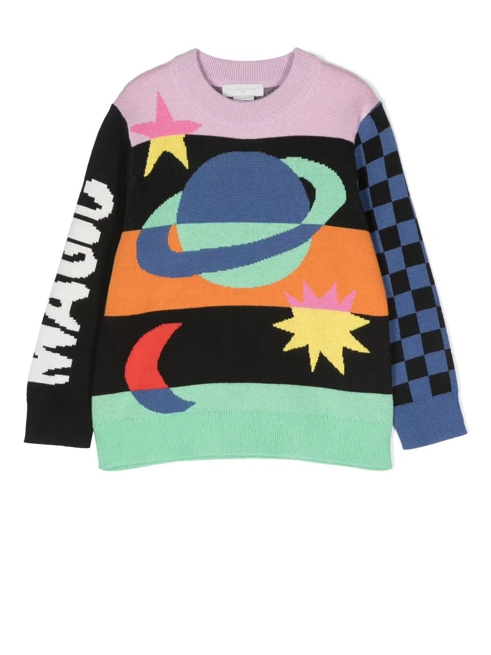 Джемпер, связанный интарсией Stella Mccartney Kids, черный