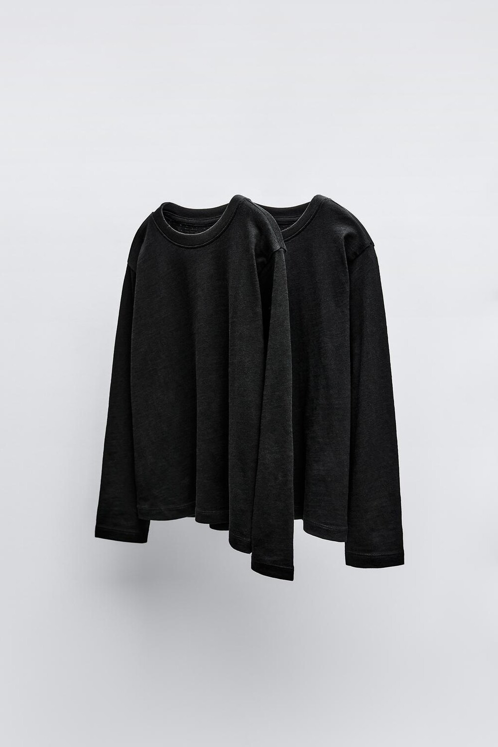 

Упаковка из 2 однотонных футболок с длинным рукавом ZARA, черный