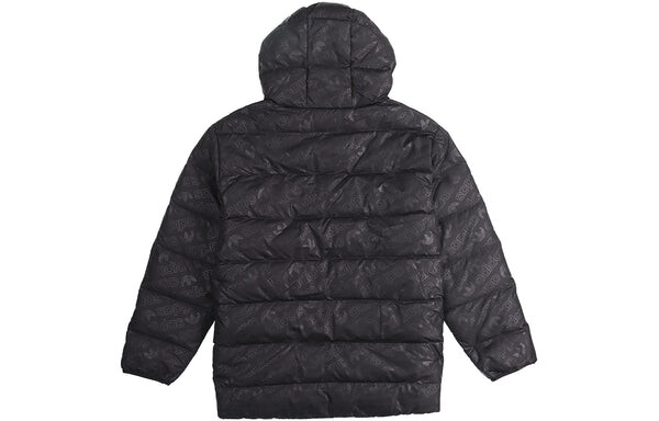 Пуховик adidas originals H Jacket Down Full Print Reversible Stay Warm hooded down Jacket Black, черный — фото 2