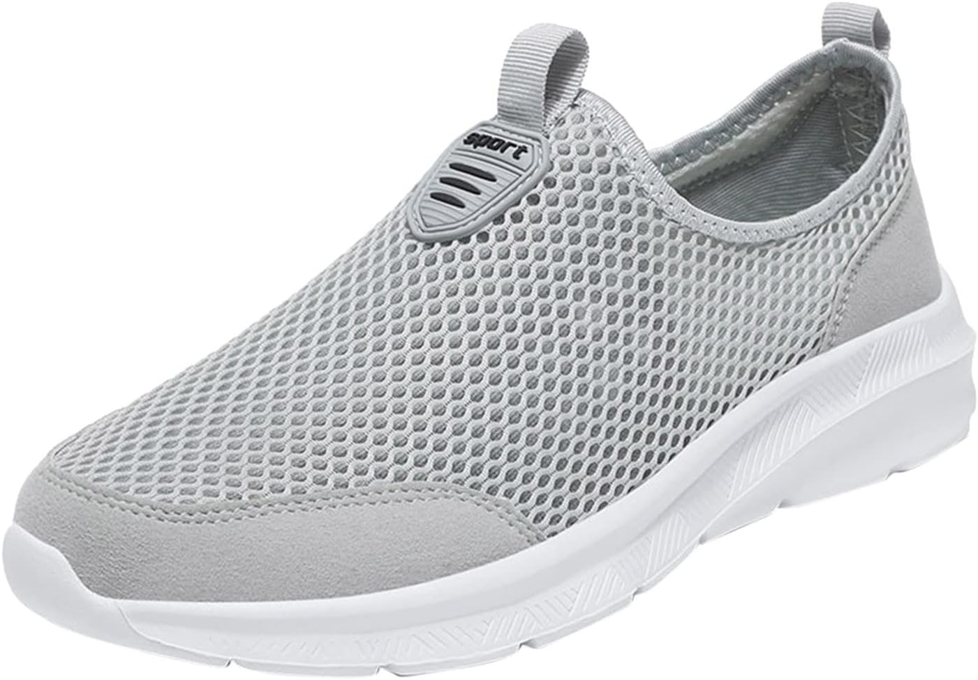 

Мужские кроссовки без шнурков для бега и тенниса, с мягкой сеткой, удобные, легкие и дышащие Nvtuuer, бежевый