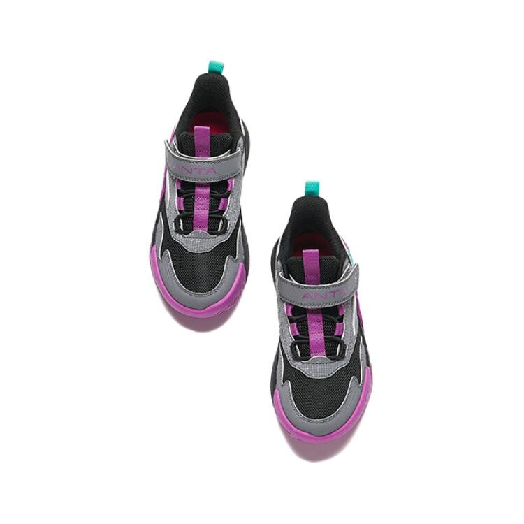 Детские баскетбольные кроссовки PS Low-top черные/серые/фиолетовые/синие Anta Kids, черный — фото 3