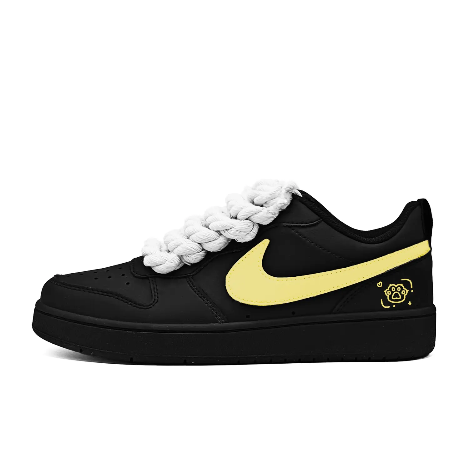

Nike Court Borough Peach Yellow Sauce нескользящие легкие амортизирующие низкие детские скейтбординг кроссовки Yellow