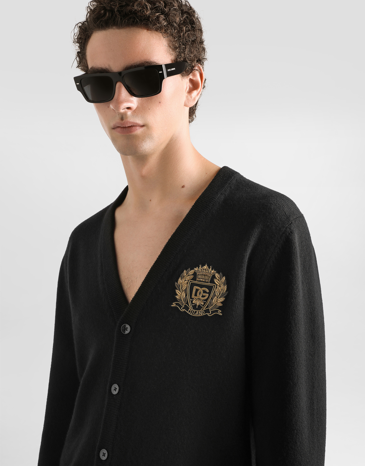 Кардиган из чистой шерсти DOLCE & GABBANA, черный — фото 4