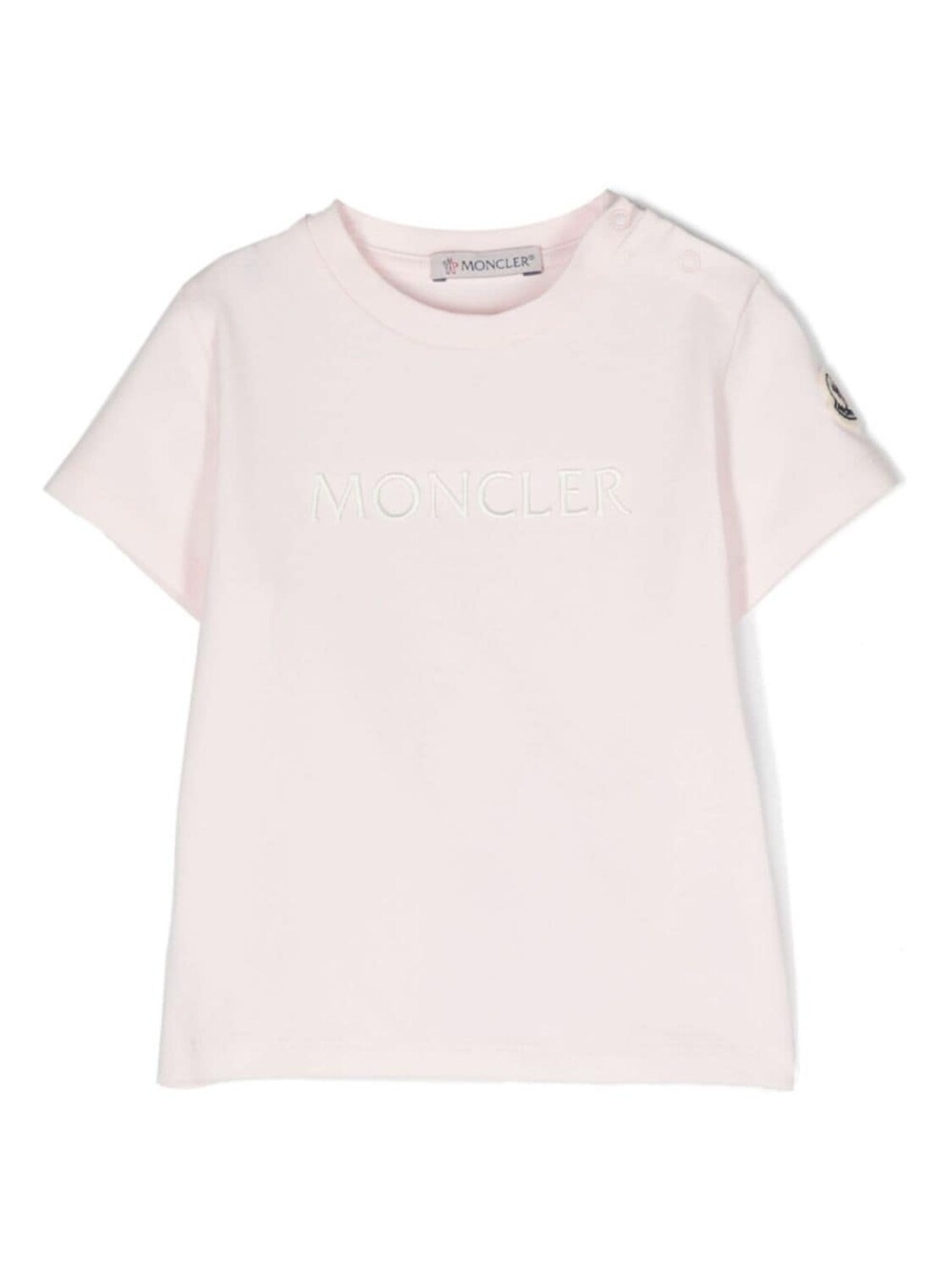 

Moncler Enfant футболка с вышитым логотипом, розовый