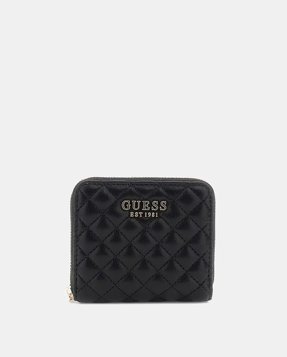 

Маленький женский кошелек для монет на молнии Guess, чёрный