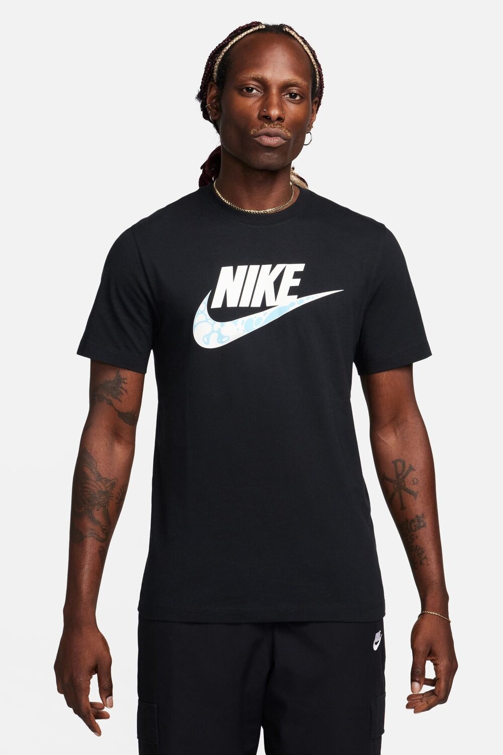 

Футболка из 100% хлопка с принтом в спортивном стиле Nike, черный