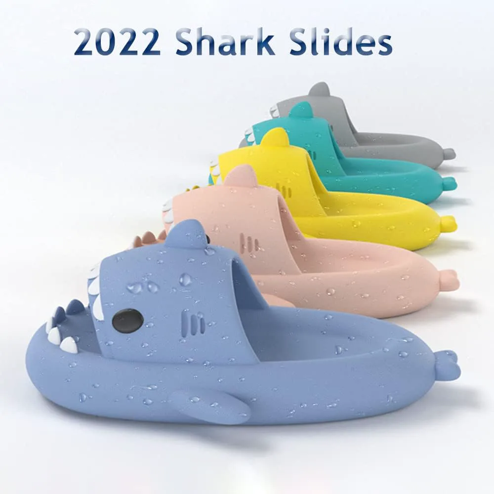 Тапочки для детей Zureto Shark, Тапочки для детей Cloudy Shark, Милые мультяшные детские тапочки Акула, красный — фото 2