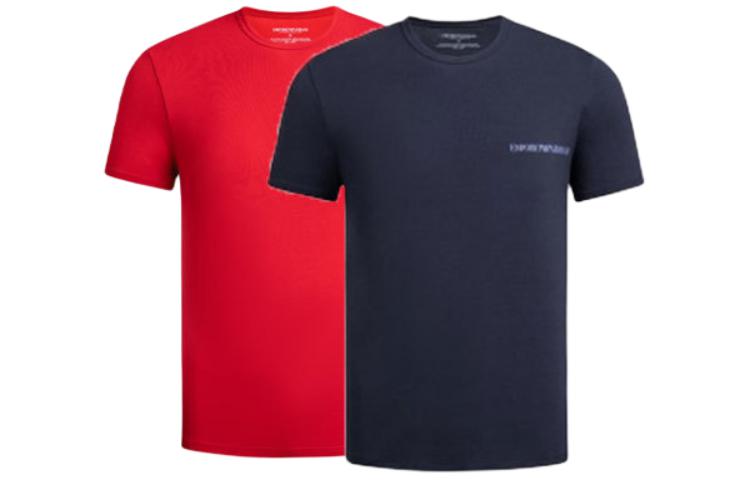 Футболка мужская SS24 2 шт EMPORIO ARMANI, 2 шт (красный+темно-синий) — фото 2
