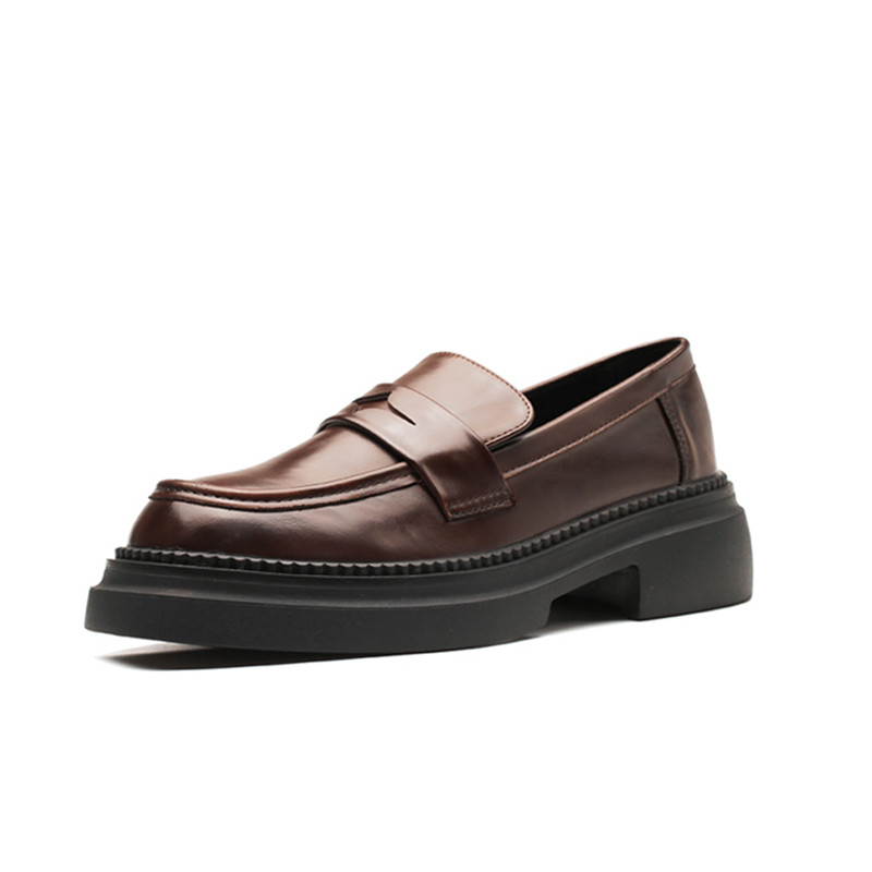 TATAYA Коричневые лоферы женские тёмно-коричневые [6,5 см], цвет Dark Brown[6.5cm]
