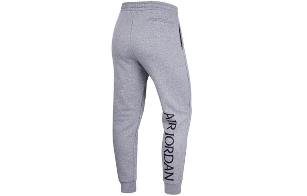 Спортивные штаны Men's Air Jordan Logo Printing Fleece Stay Warm Lacing Sports Pants/Trousers/Joggers Gray, серый — фото 2