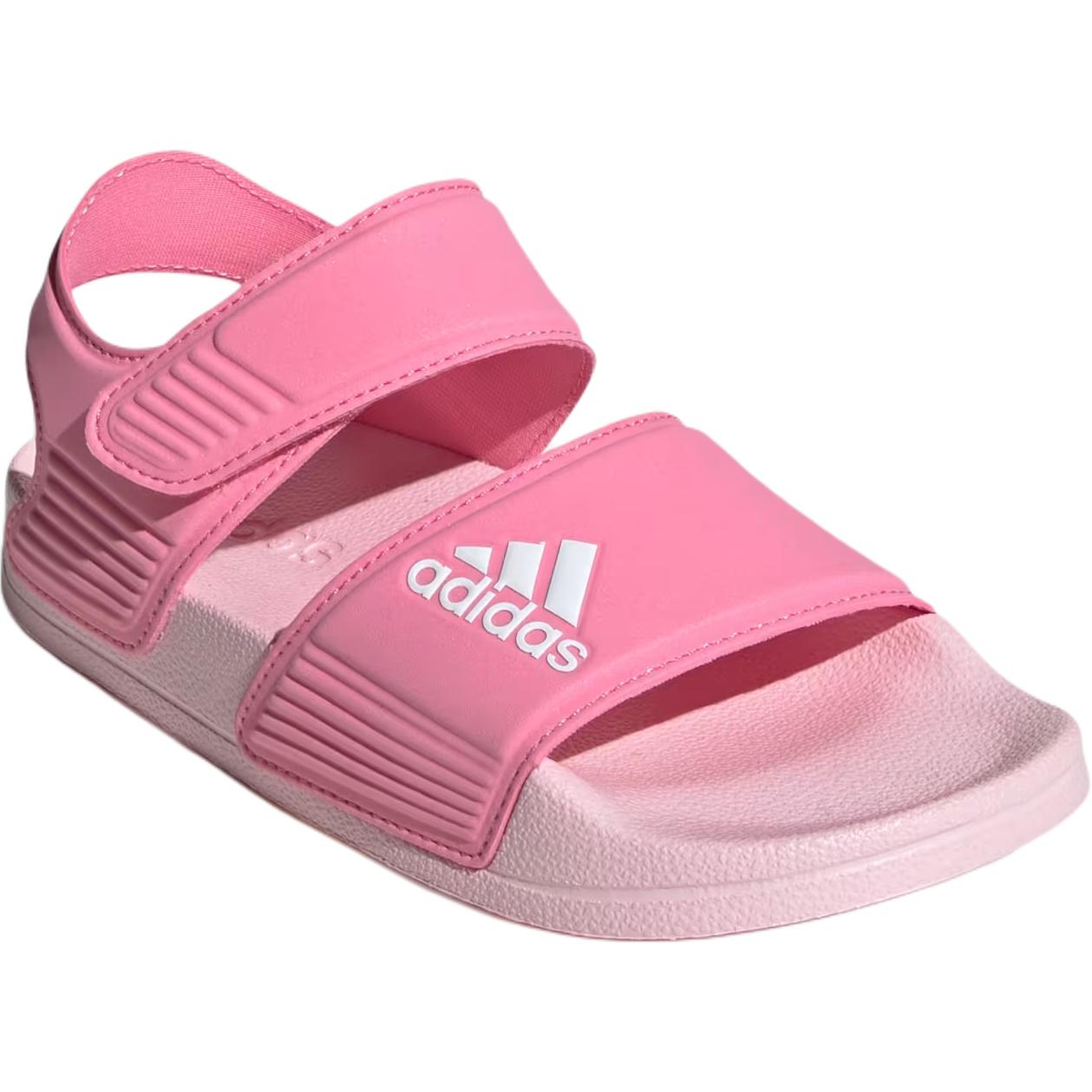 Детские сандалии Adilette с противоскользящей амортизацией и низким верхом Adidas, розовый — фото 3