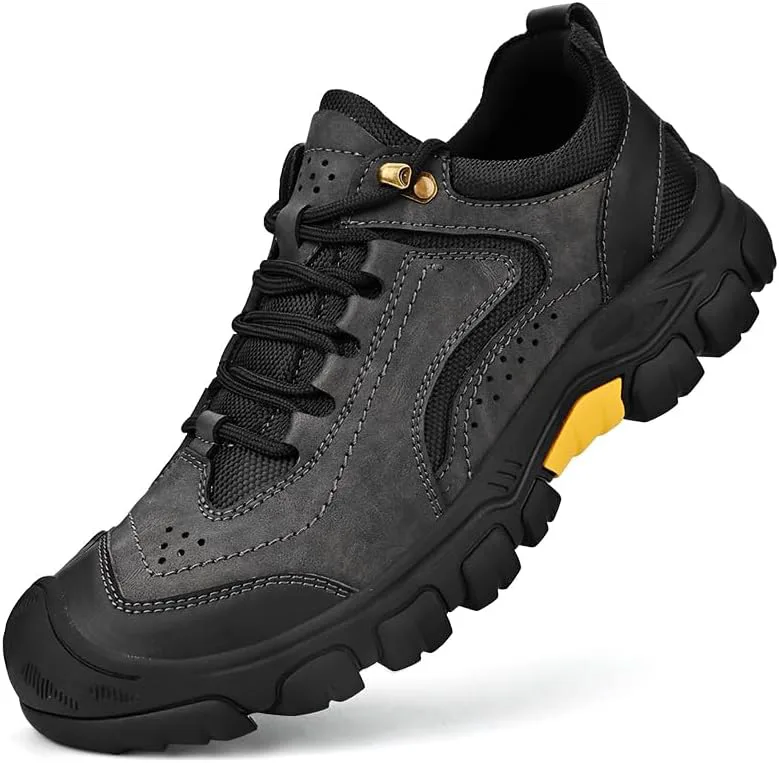 

Мужские кожаные лоферы на шнуровке, водонепроницаемые, для ходьбы и походов на открытом воздухе Mecolop, черный