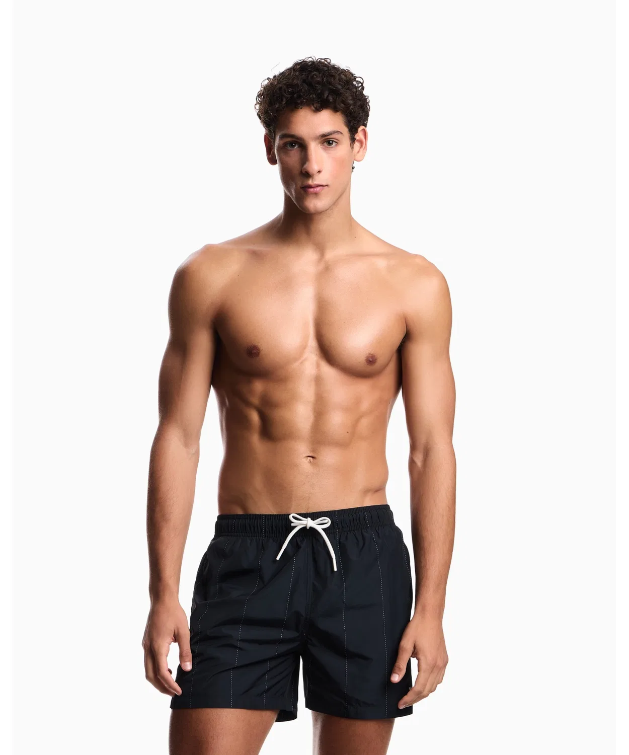 Плавки Emporio Armani с принтом в полоску, черные