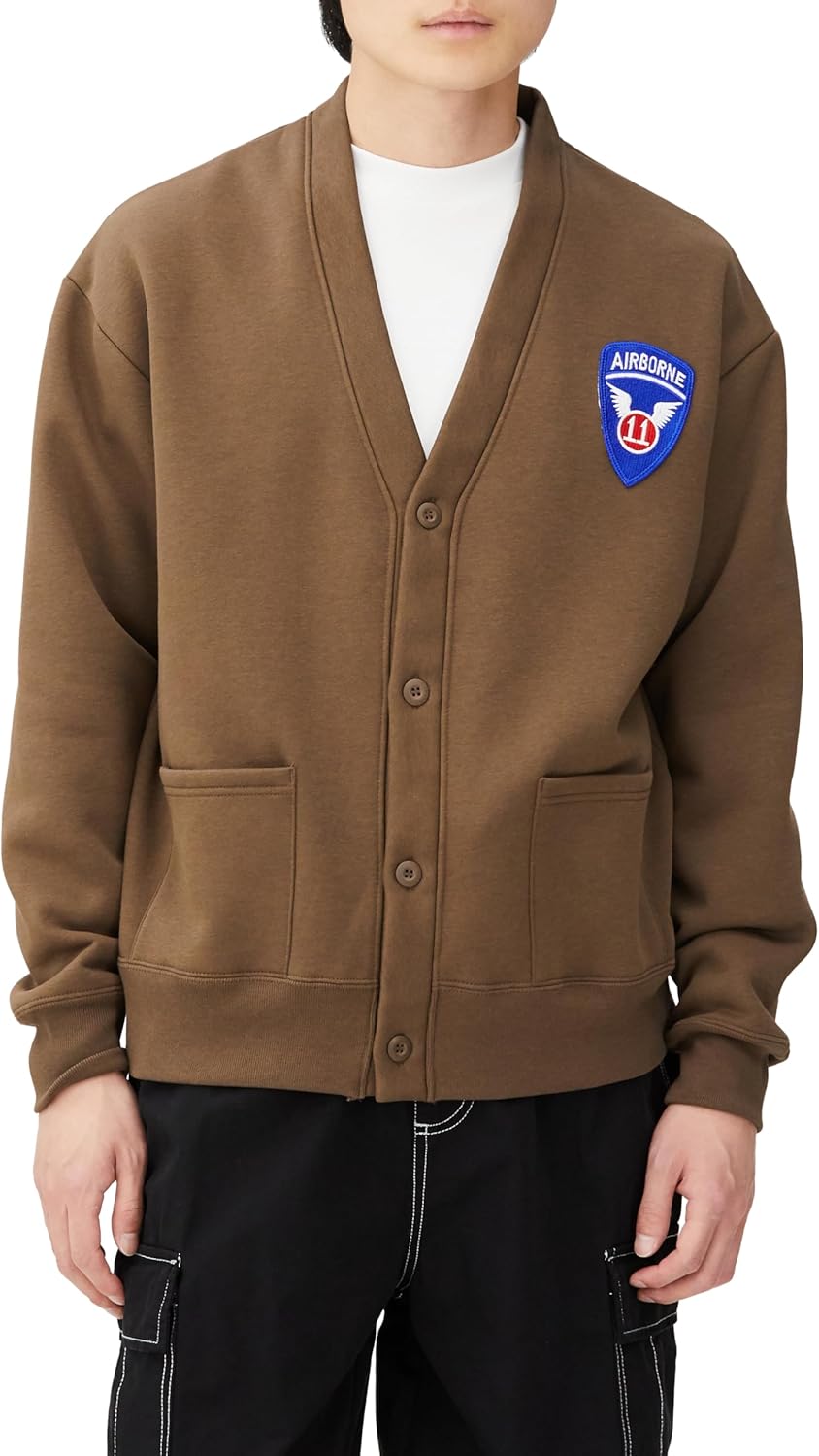 

Кардиган F Style F-SD021213, толстовка с нашивкой в виде герба армии США, темно-коричневый F-Style