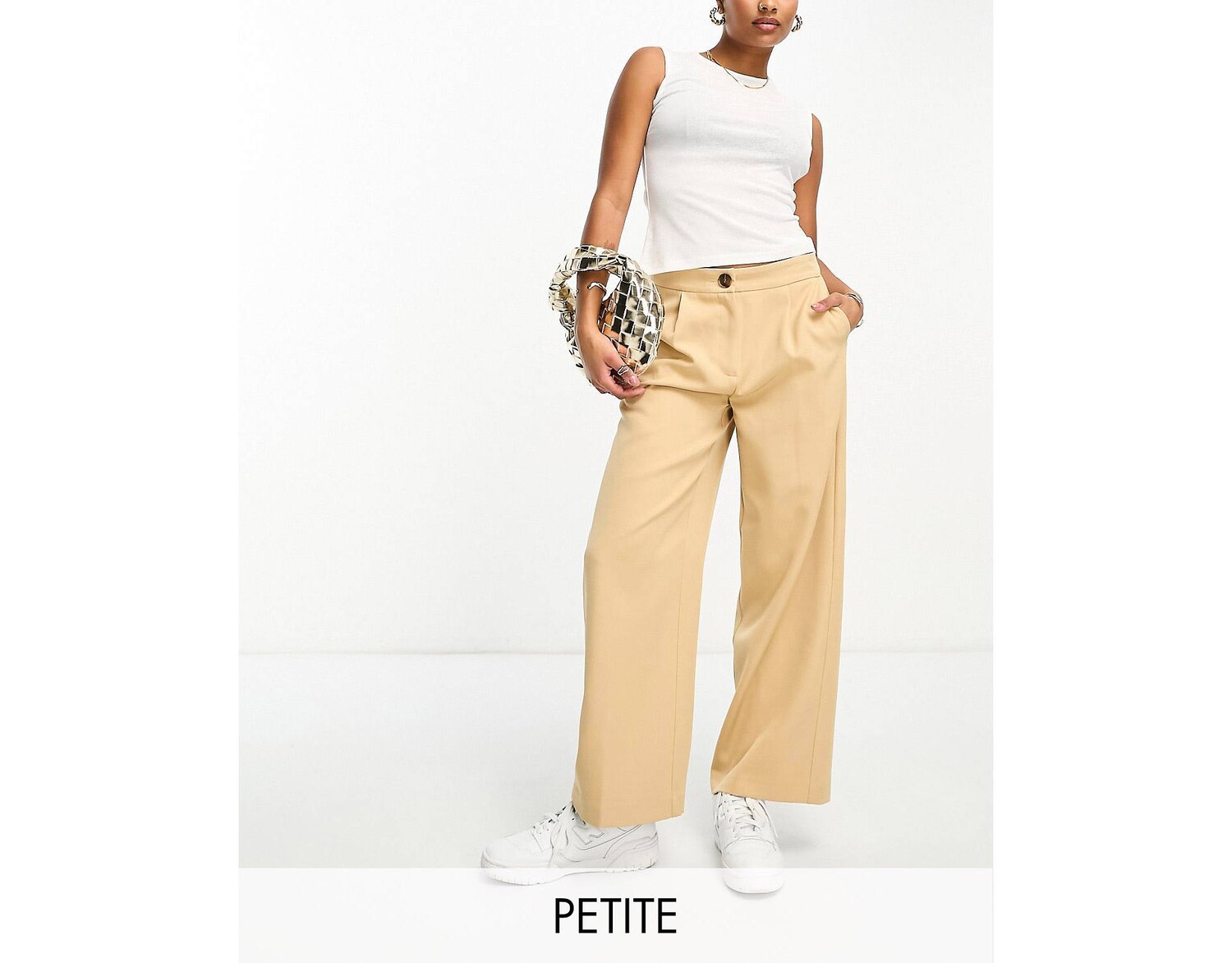 

Брюки Miss Selfridge Petite Slouchy Dad, бежевый
