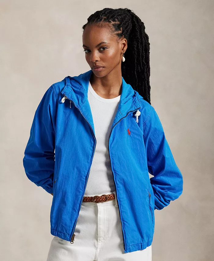 

Женская твиловая куртка с капюшоном Polo Ralph Lauren, синий
